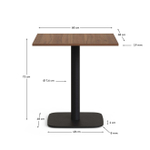 Dina Стол из меламина с натуральной отделкой и черной металлической ножкой 70 x 70 x 70 см