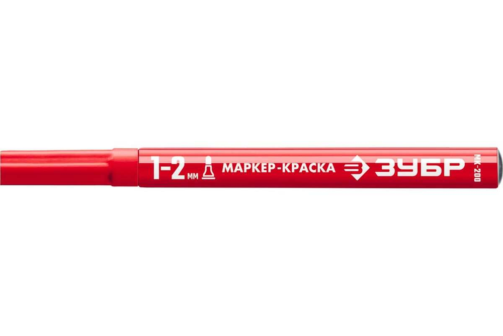 Маркер-краска ЗУБР Профессионал МК-200 красный, 1-2 мм 06326-3