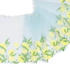 Вышивка на сетке ментол/лимоны 21 см (правая)