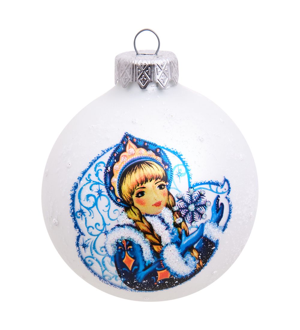 Элита НФШ-1017 Ел. украшение Шар «Снегурочка» 85 мм