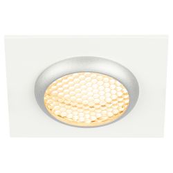 Встраиваемый светильник алюминиевый ЭРА KL110 WH/SL MR16 GU5.3 белый/серебро матовый | Алюминиевые встраиваемые светильники