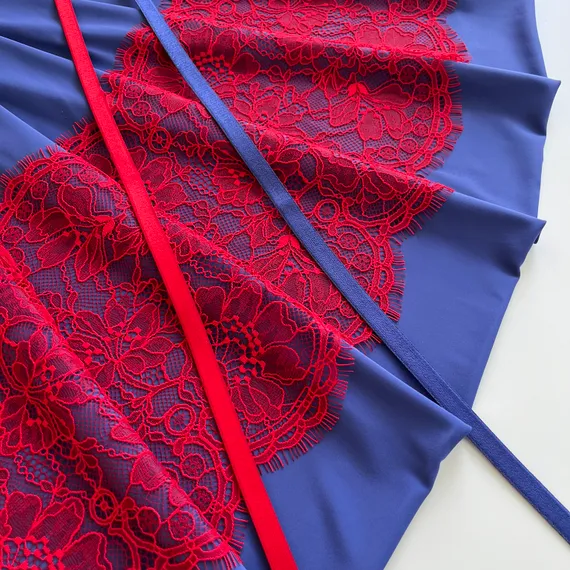 Кружево реснички красные (21х140 см)