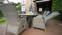 Регулируемое кресло из искусственного ротанга /алюминиевый каркас ВЕРОНА с подушками