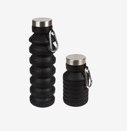 Бутылка для воды складная ДЕВЕНТЕ 500 мл силикон черный (8090465)