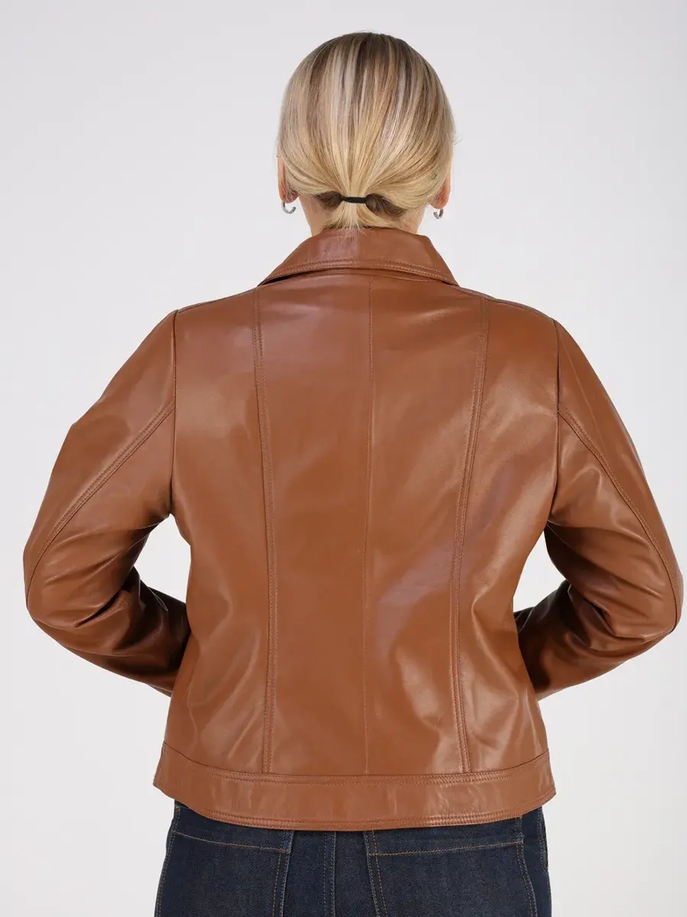 Кожаная куртка демисезонная косуха оверсайз