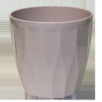 Горшок для цветов пластиковый 4,5л d-20см «Флюте» со вставкой бисквитный