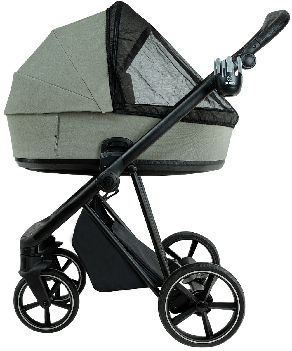 Детская коляска Roan Sol 2.0 3 в 1 с автокреслом Pituso Baesa Pro Black SLL/33/T Sage Green/Black/руч.Black