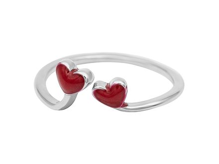 Фаланговое кольцо "Сердечки" 7.5мм, эмаль