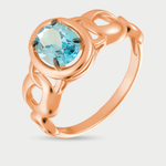 Женское кольцо из розового золота 585 пробы с топазом (арт. кл3772-78)