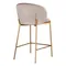 Полубарный стул Coral серо-бежевый велюр с золотыми ножками