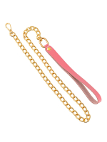 Поводок для ошейника Pecado – кожа, карабин, 80 см, розовый