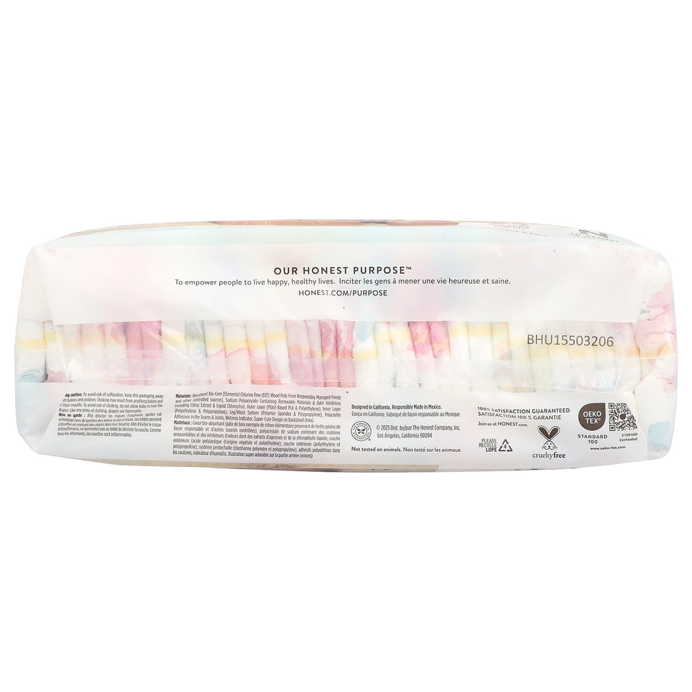 The Honest Company, Clean Conscious Diapers ™, для новорожденных, весом менее 10 фунтов, со вкусом розы, 32 подгузника