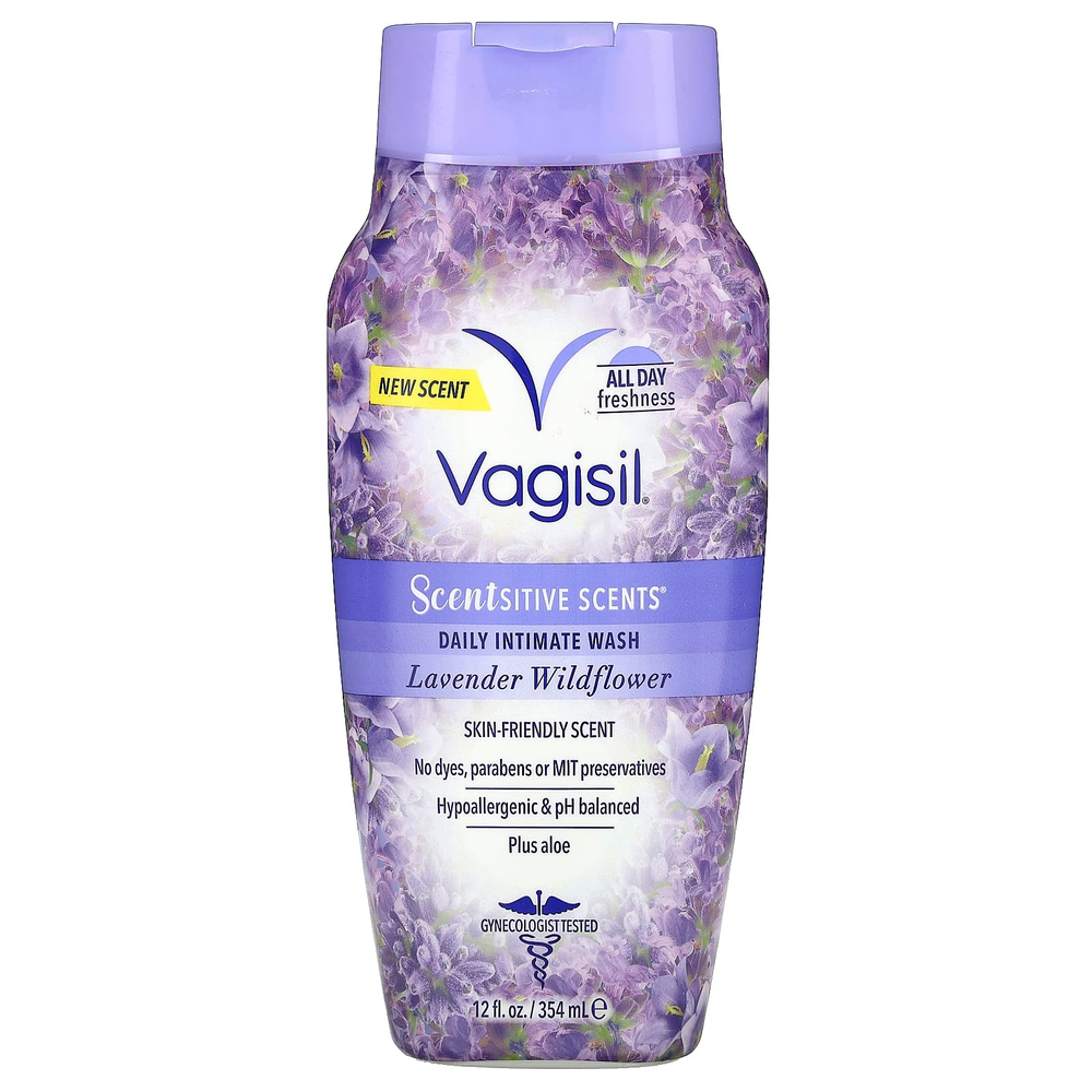 Vagisil, Scentsitive Scents®, средство для ежедневного интимной гигиены, лаванда и полевые цветы, 354 мл (12 жидк. унций)