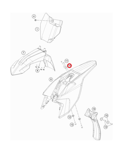 Планка фиксатора сидения KTM, HQV, GASGAS MC-50/65