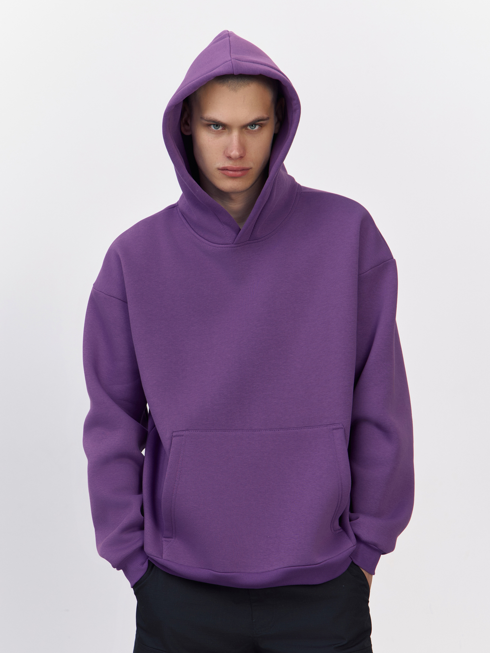Худи с начесом (темно-фиолетовый)