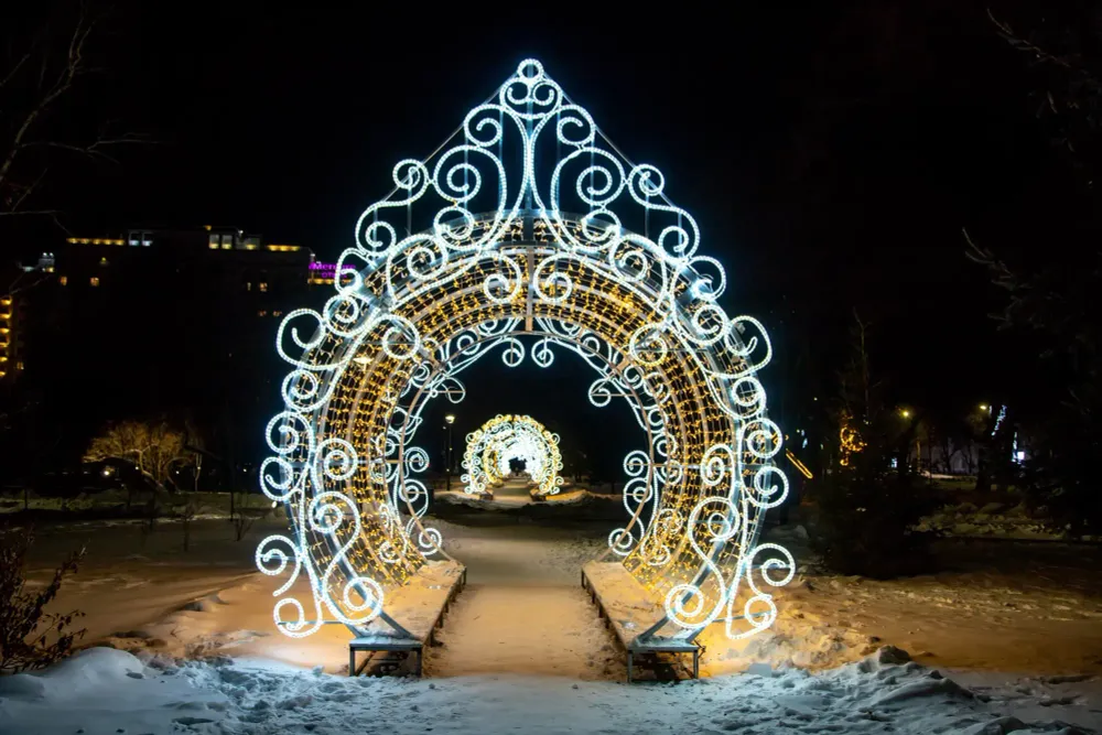 Световой туннель "Белая зима"