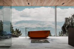 Прозрачная ванна ABBER Kristall AT9706Opal коричневая  170x80 см