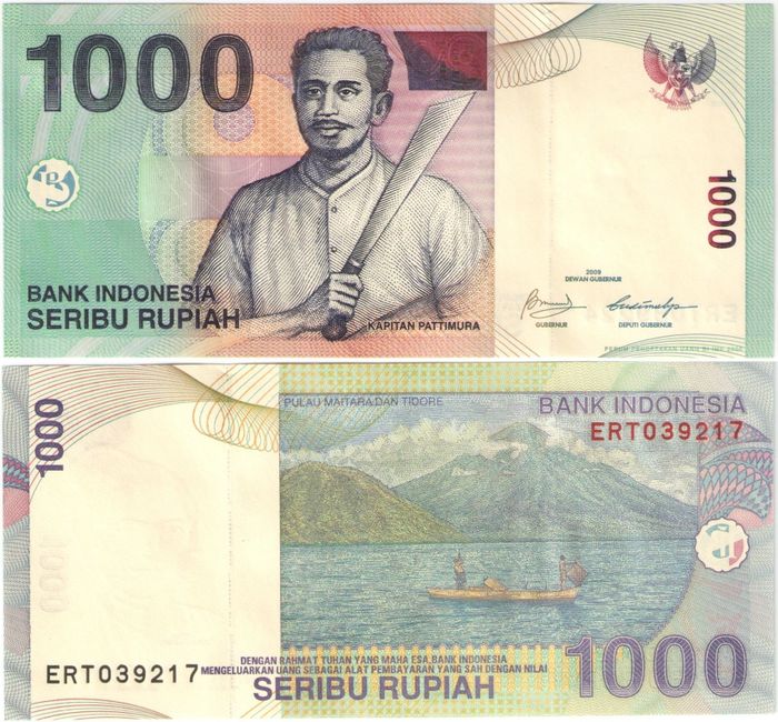 1 000 рупий 2009 Индонезия
