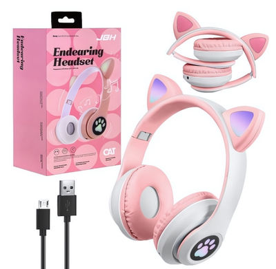 Наушники Bluetooth STM-28 CAT JBH розовые (100шт/кор)