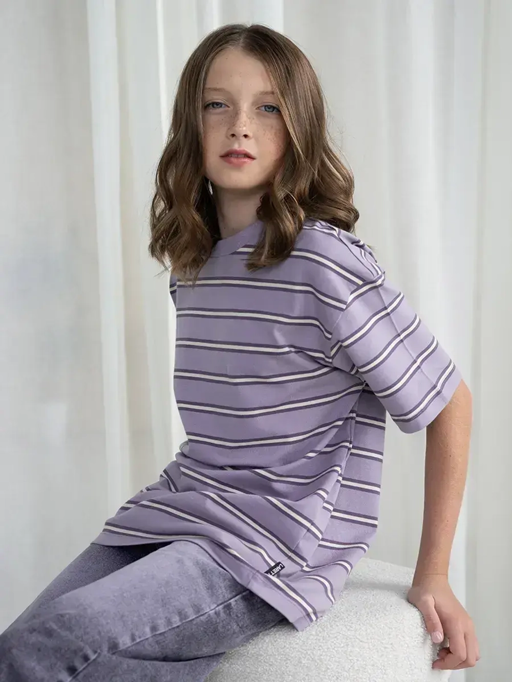 Футболка для девочки в полоску y2k