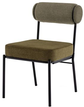 Стул обеденный Ponpoun зелёная ткань, ножки черная сталь