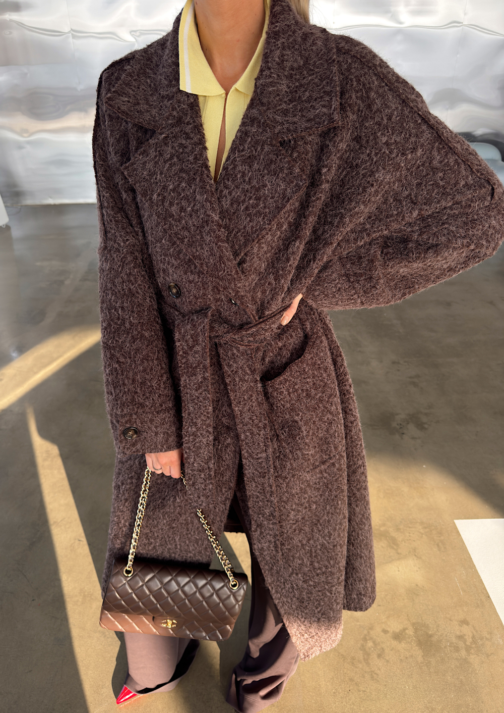 Пальто оверсайз из буклированной шерсти