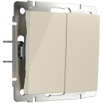 Выключатель двухклавишный с самовозвратом (слоновая кость)