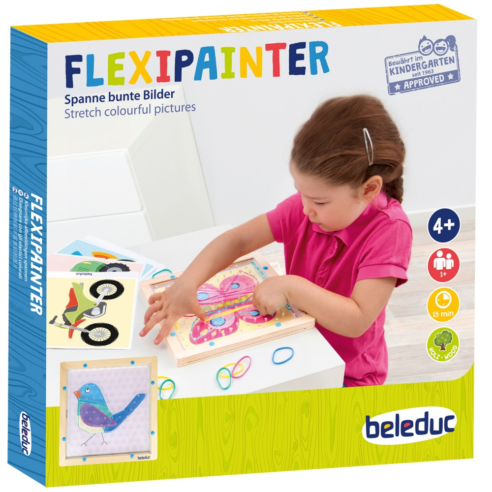 Beleduc 21120X «Flexipainter» — деревянная доска-головоломка с резинками, 34 детали 21120X — фото 1