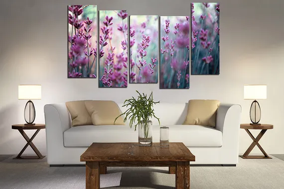 Модульная картина "Яркая лаванда"