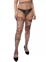 Молодежные колготки +size с принтом (Размер: XL-XXL-XXXL) (Цвет: бежевый)