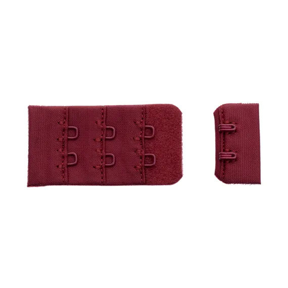 Застежка с крючками бордо 2 ряда, 28*55 мм