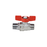 Кран шаровой латунь хром R253D Ду 10 Ру42 НР бабочка красная Giacomini R253X002