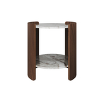 Столик Lagom Stone D 43 см высота 45 см (камень OV2, орех)