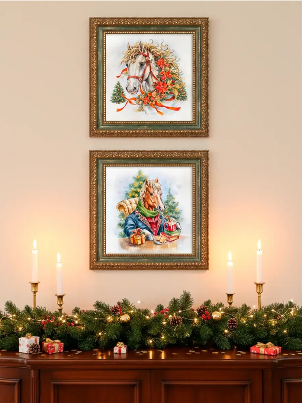 Набор из двух картин "Лошадь - символ 2026 года"