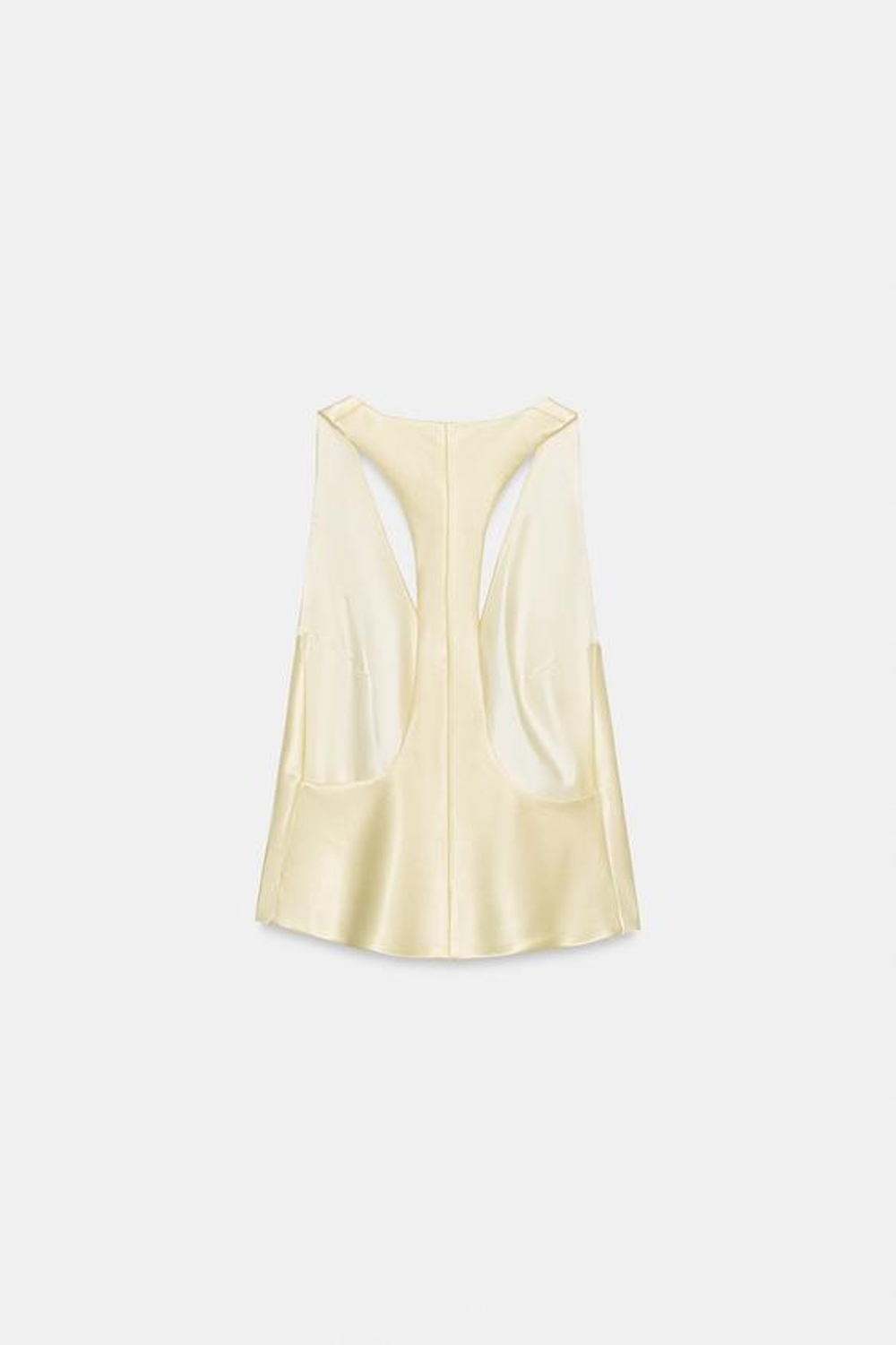 ZARA АТЛАСНЫЙ ЖИЛЕТ НА ДВУБОРТНОЙ ЗАСТЕЖКЕ, СВЕТЛО-ЖЕЛТЫЙ