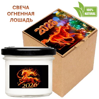 Свеча новогодняя, Огненная лошадь, 120 мл