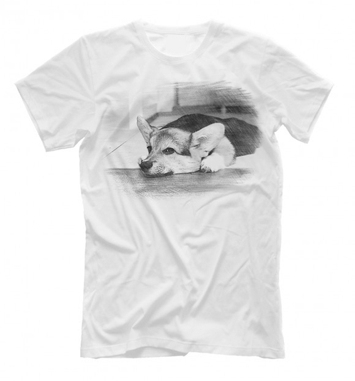 Футболка "Корги - набросок"
