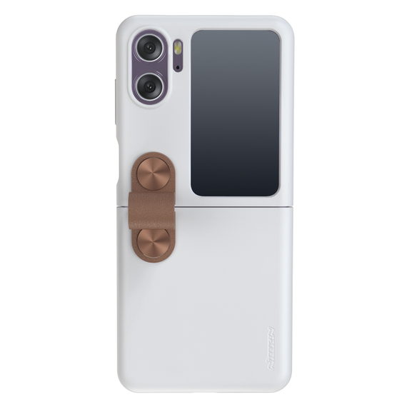 Чехол белого цвета (Morning White) с мягким силиконовым покрытием от Nillkin для OPPO Find N2 Flip, серия Flex Flip