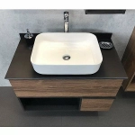 Тумба с раковиной Comforty Штутгарт 00-00002868 90 дуб тёмно-коричневый