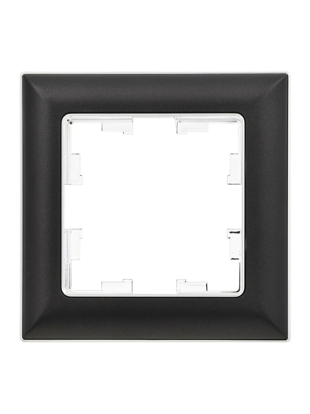 Рамка 1-м BRITE РУ-1-Бр хром/черн. IEK BR-M12-12-2-K23
