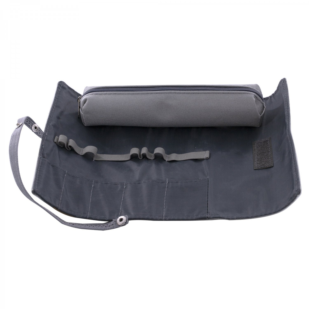 Пенал - скрутка со съёмным пеналом-косметичкой, Alingar, ПВХ, кнопка, 195 х 275 мм (35х185 мм), "Motor", серый