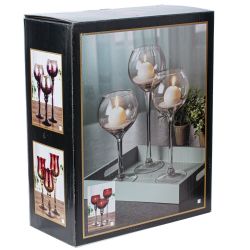 GAEM Набор из 3-х подсвечников, L37 W13 H34 см