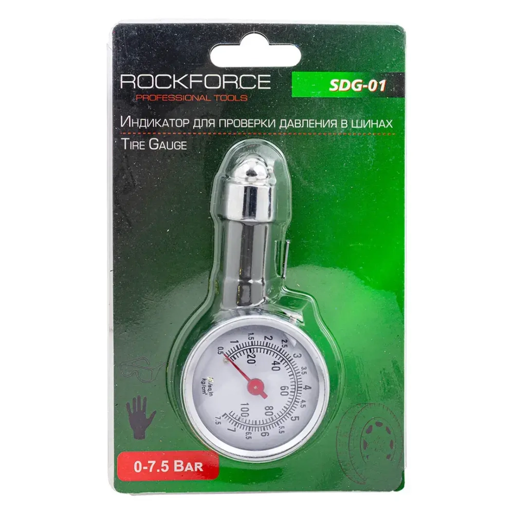 Индикатор для проверки давления в шинах (0-7,5 Bar) RockForce RF-SDG-01