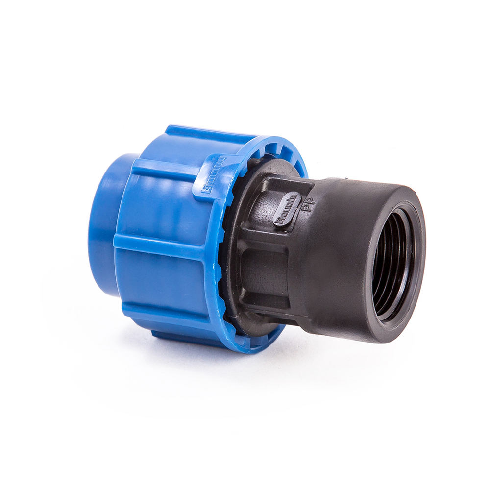 Муфта компрессионная для ПНД труб Lammin, внутренняя резьба, 20 x 3/4"