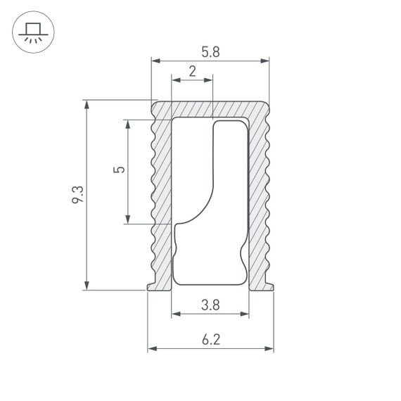 Профиль встраиваемый Arlight SL-Mini-6-H9-2000 Anod Black 044082