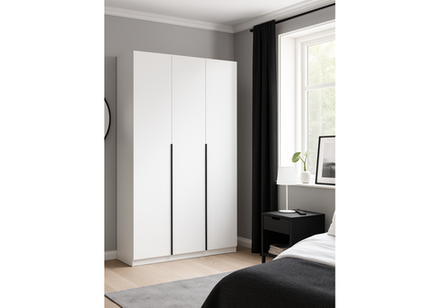 Шкаф Woodville Даиго трехстворчатый белый текстурный