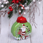 Банка жестяная «Шарик» 13*12*4см Санта на олене