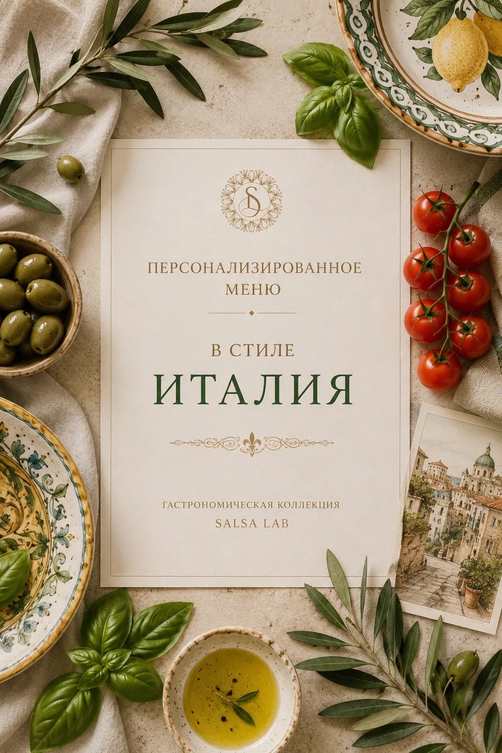 Персонализированное меню "В стиле Италия"