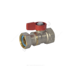 Кран шаровой латунь никель R251 Ду 15 Ру42 ВР/нак. гайка флажок красный Giacomini R251PX012