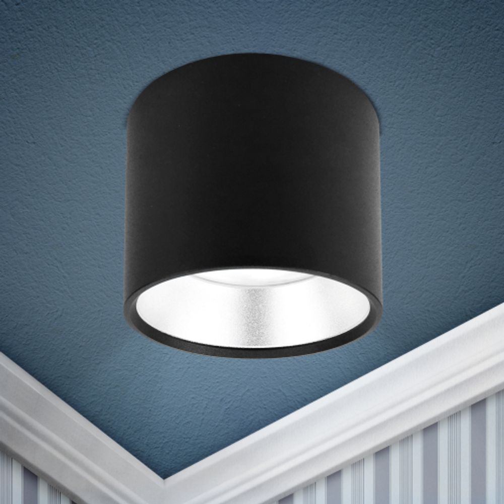 Светильник накладной ЭРА OL8 GX53 BK/SL под лампу GX53 черный/серебро